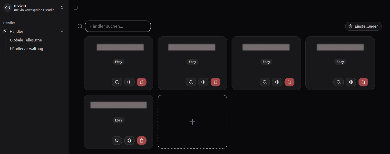Aggregator App Dashboard